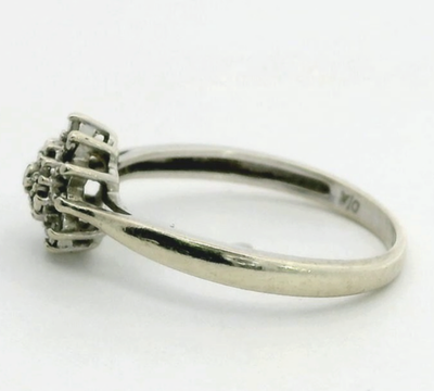 9ct Gold Diamond Engagement Ring Round Cut Cluster Size L Hallmark 375 1.6g