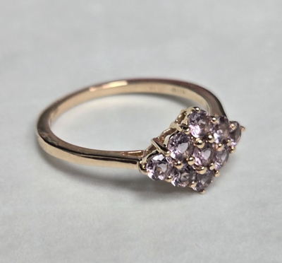 9ct Gold Ring Amethyst Authentic Hallmark Size P