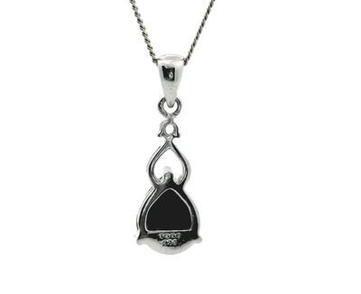 Silver Pendant Necklace Sapphire Diamond Stones 925 Stamped 46cm Long 4.9g