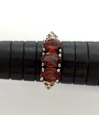Silver Ring Zircon Stones 925 Stamped Size N Certification Prong Setting