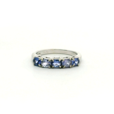 9ct White Gold Ring Tanzanite Blue 2007 Hallmark Size N