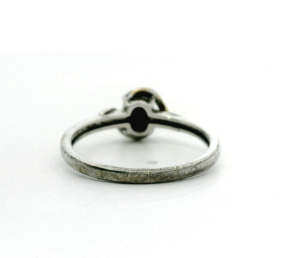 Gold Silver Sapphire Diamond Ring Hallmarked Size J Gold Setting 1.4g