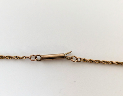 9ct Gold Cross Pendant Necklace 42cm Twisted Rope Chain Vintage Style Hallmarked