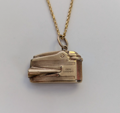 9ct Yellow Gold Ronson Lighter Charm Pocket Tobaccoriana Hallmarked 375 1.4g