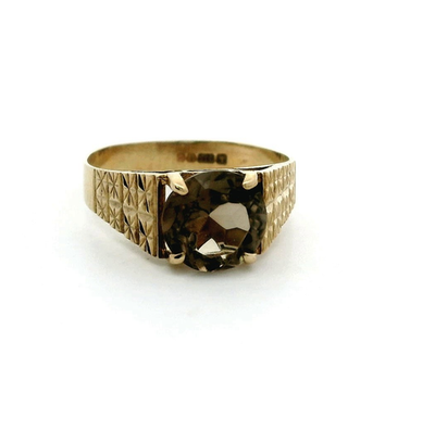 9ct Gold Ring Quartz Stone Size N Hallmarked 375 Solitaire 3.3g