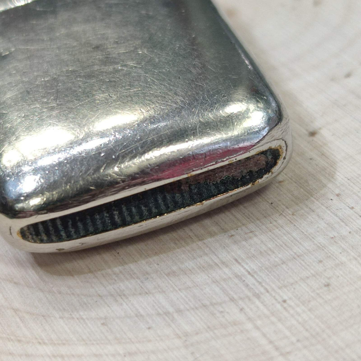 The Beacon Brass Vesta Case Silver Plated Match Safe Pre-1970 56mm x 35mm