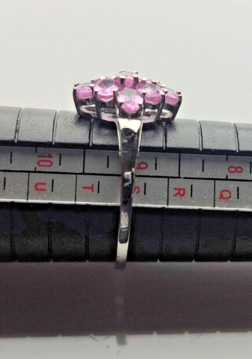 9ct Gold Ring Sapphire Stones Ring Size S 375 UK Hallmarked 2.8g Prong Setting