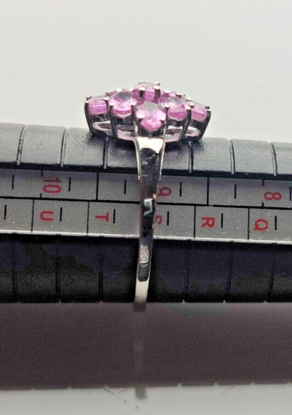 9ct Gold Ring Sapphire Stones Ring Size S 375 UK Hallmarked 2.8g Prong Setting