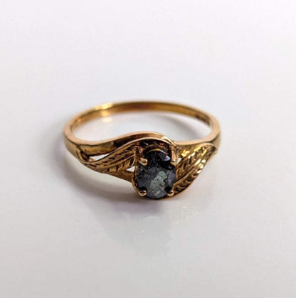 9ct Gold Ring Sapphire Blue 2005 Hallmark Size N 1/2