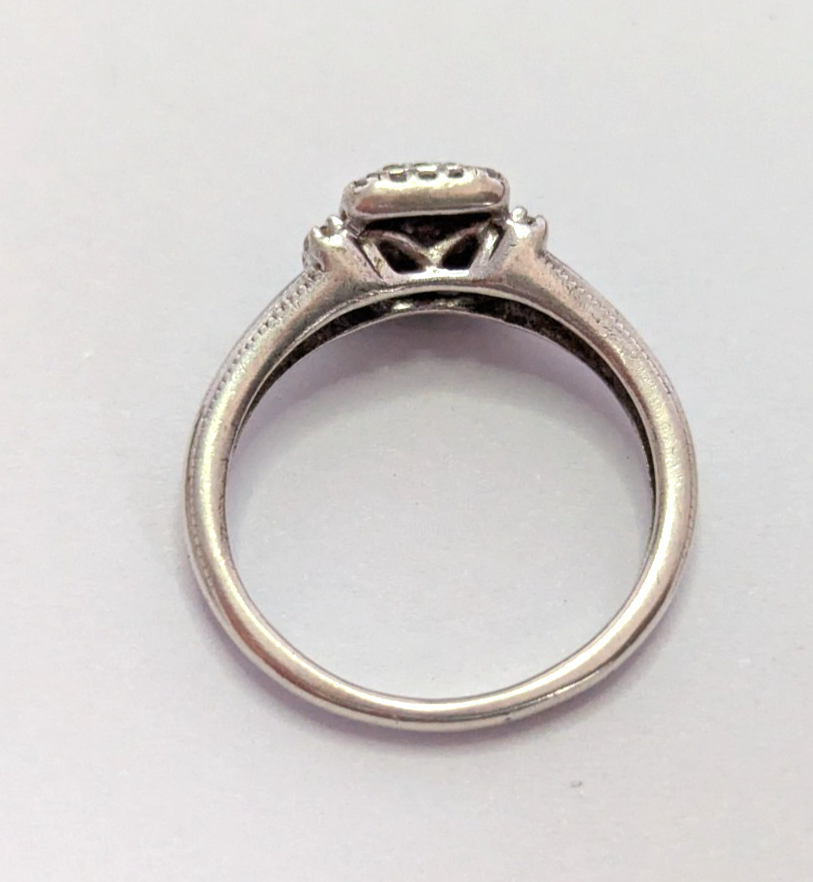 Silver Engagement Ring Diamond 925 Hallmarked Size K 1/2 2.1g