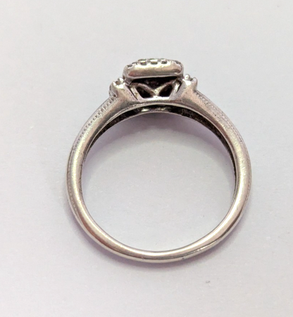 Silver Engagement Ring Diamond 925 Hallmarked Size K 1/2 2.1g