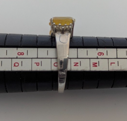 Silver Ring Opal Topaz 925 Stamped Size N 1/2 Certificate 3.4g