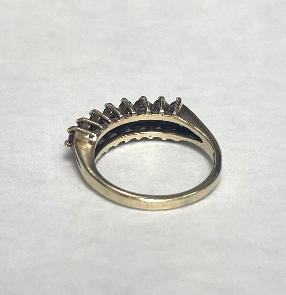 9ct Gold Ring Ruby Solid Band Hallmarked Size K 1/2