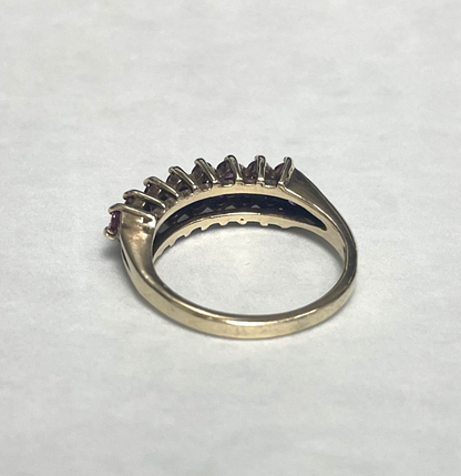 9ct Gold Ring Ruby Solid Band Hallmarked Size K 1/2