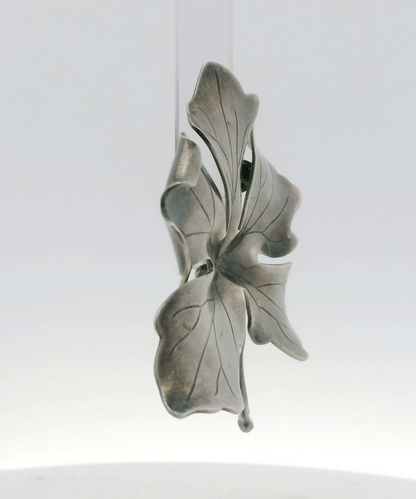 Vintage Anton Michelsen Gertrud Engel 925 Sterling Silver Leaf Brooch Denmark