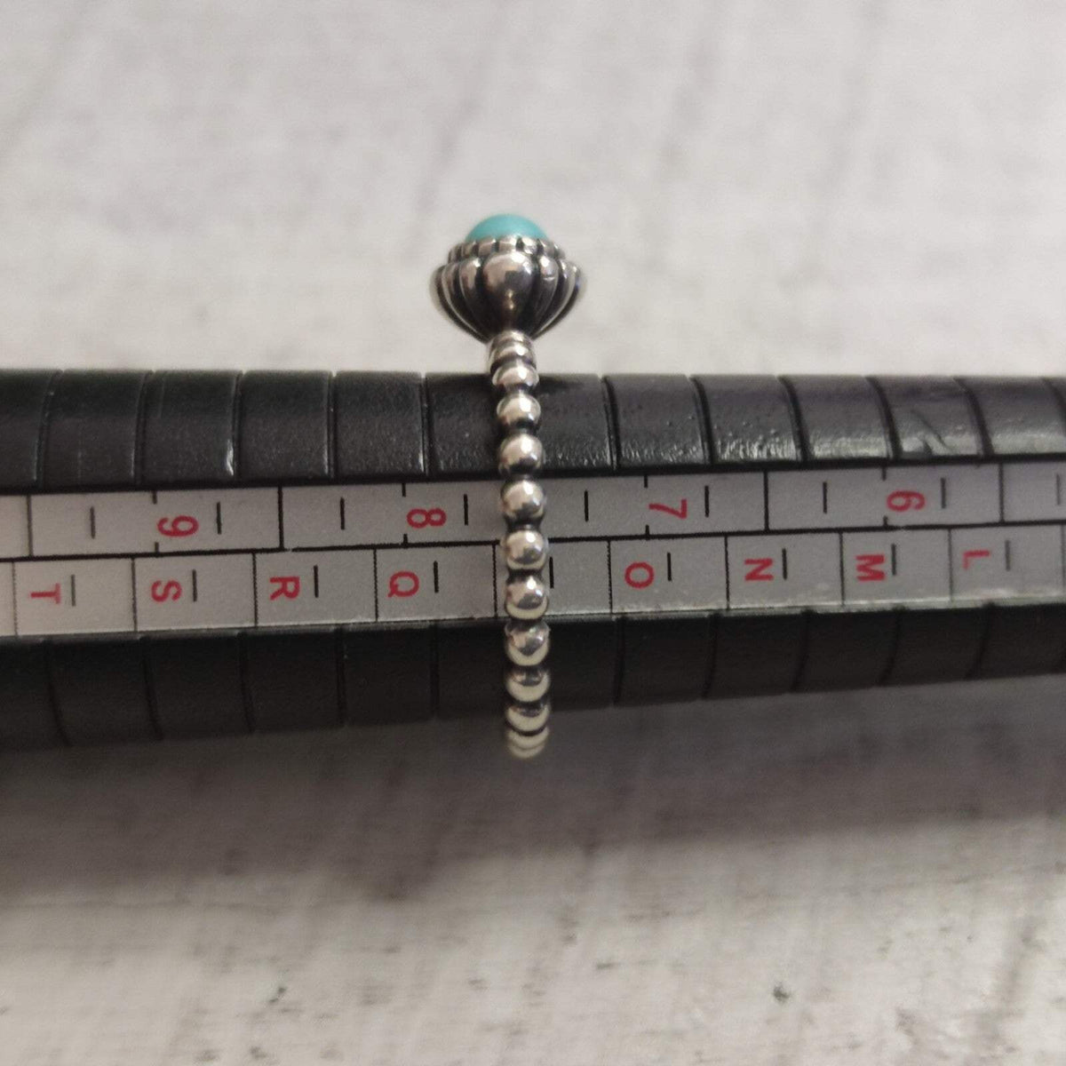 Pandora Silver Ring Turquoise 925 ALE Stamped Size O 1/2 December Birthstone
