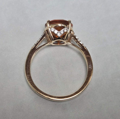 9ct Gold Fire Opal Ring Round Cut Size O 1/2 Hallmarked