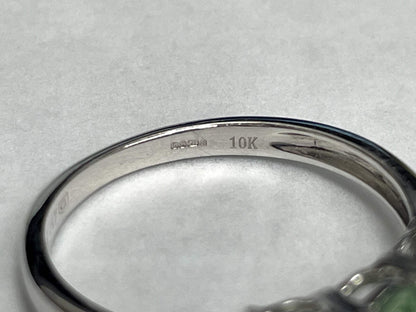 9ct White Gold Three Spinel Ring 375 Size O Authentic Gold Hallmark