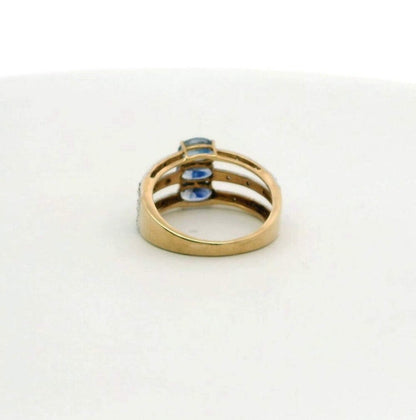 9ct Gold Ring Tanzanite and Diamond Hallmark Size O