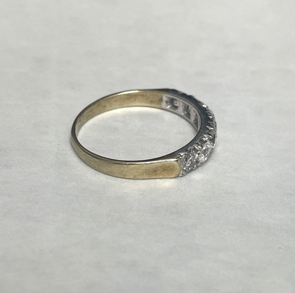 9ct Gold Ring Cubic Zirconia Solid Band Hallmark Size P 1/2
