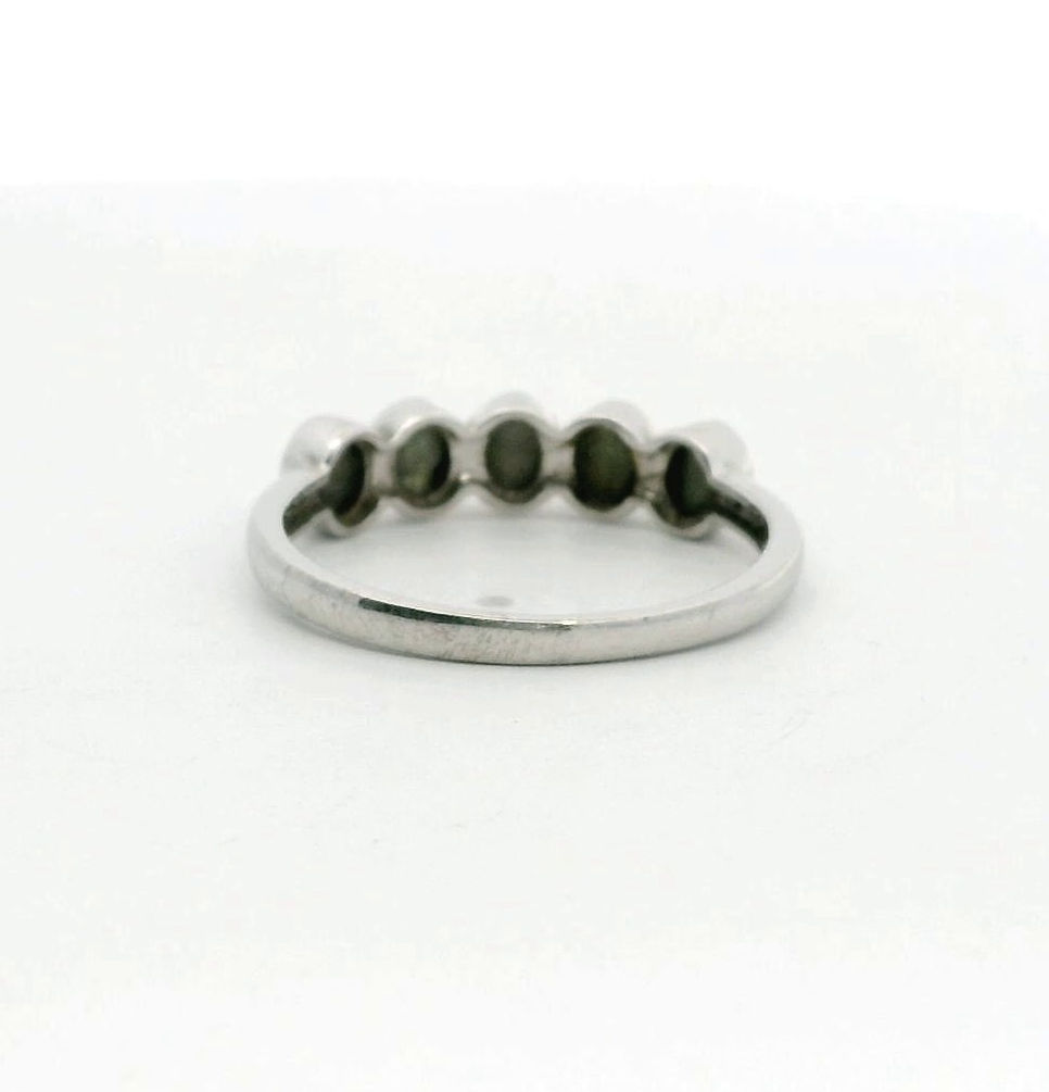 9ct Gold Ring Tigers Eye Stones Size R 1/2 Hallmarked 1.9g 5x Gemstones