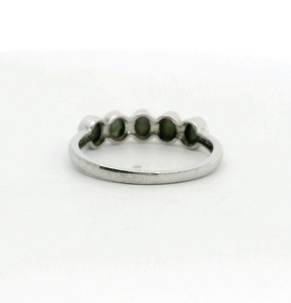 9ct Gold Ring Tigers Eye Stones Size R 1/2 Hallmarked 1.9g 5x Gemstones