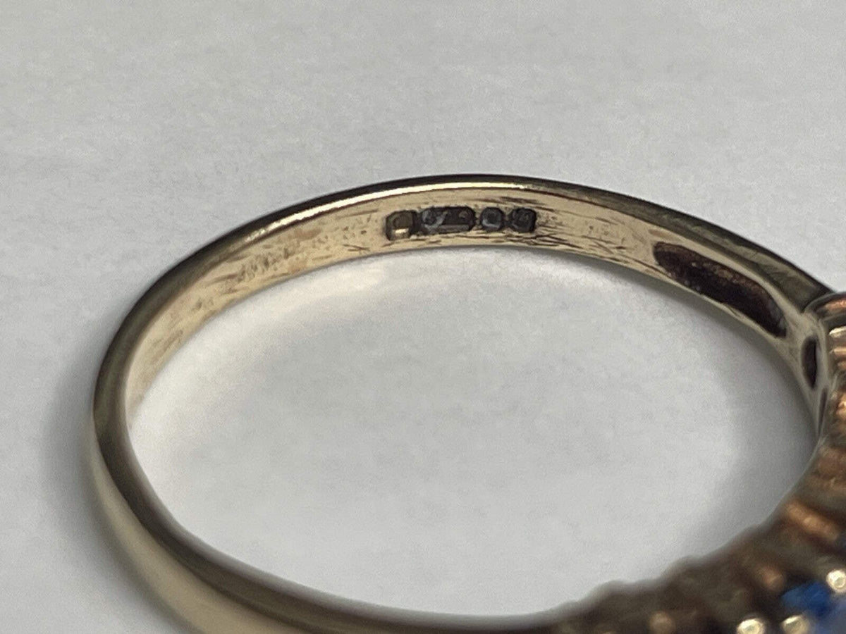 9ct Gold Ring Cubic Zirconia Hallmark Size L 1/2