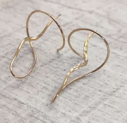 9ct Yellow Gold Dangle Earrings Twist Bar 375 Gold Hallmark 39mm Drop