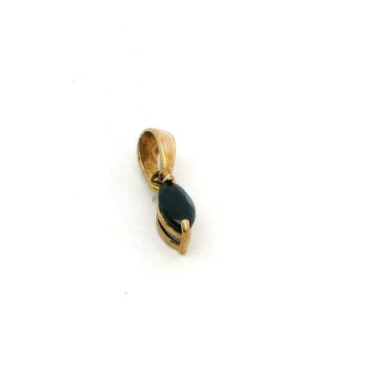 9ct Yellow Gold Sapphire Pendant Small Size 14mm x 4mm Hallmarked 0.6g