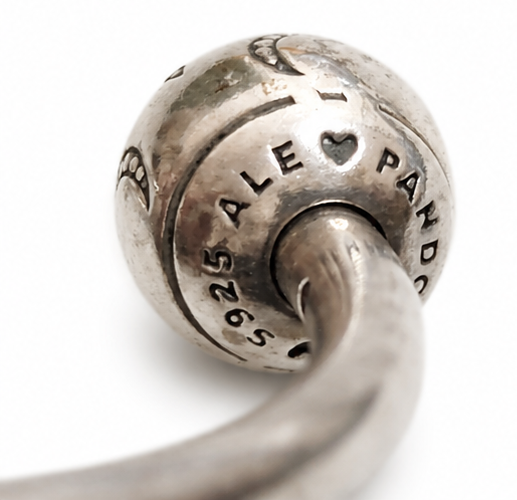 Pandora 925 Sterling Silver Moments Bangle Charm Bracelet Clasp Stamped ALE