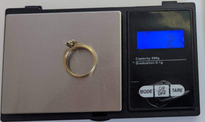 9ct Gold Ring Diamond 13 Stones Size N 1/2 Hallmarked 2.1 g Cluster Setting
