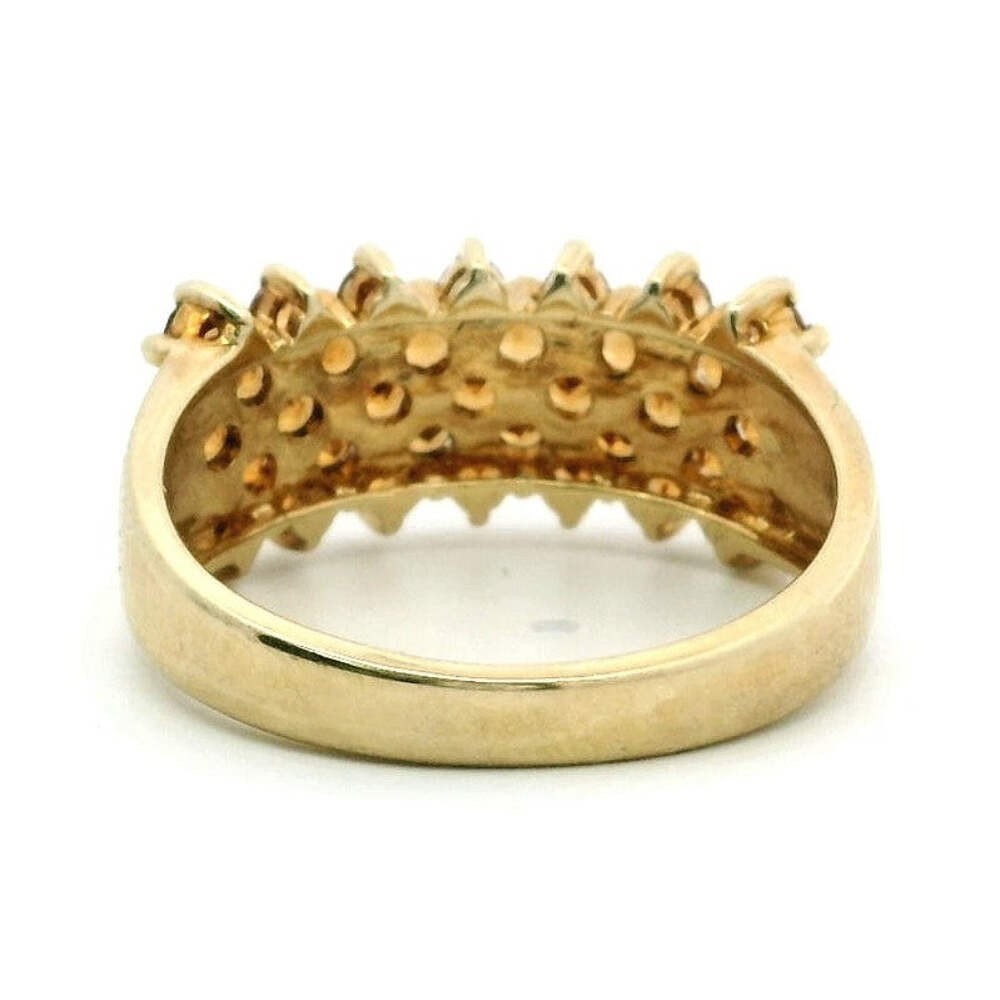 9ct Gold Ring Citrine Wide Band Hallmark Size S 1/2 4.6g