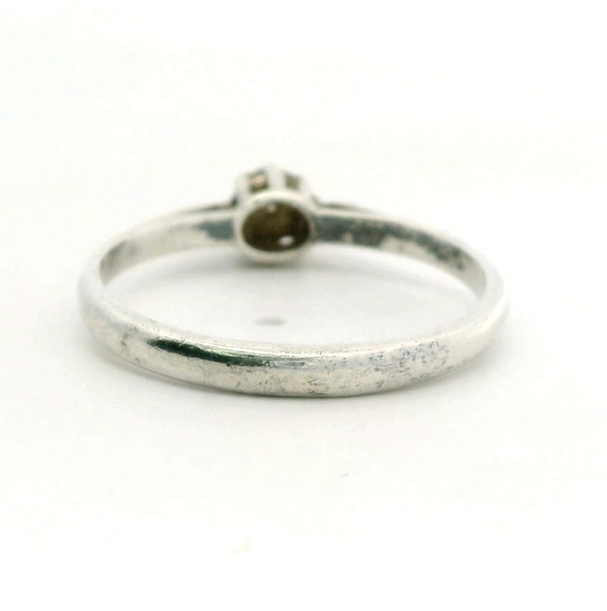 Vintage Silver Engagement Ring Diamond Stone 925 Stamped Size P 1.6g