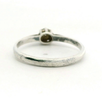 Vintage Silver Engagement Ring Diamond Stone 925 Stamped Size P 1.6g