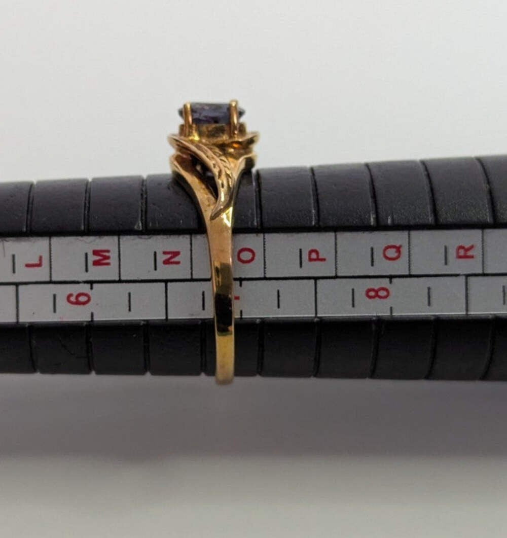 9ct Gold Ring Sapphire Blue 2005 Hallmark Size N 1/2