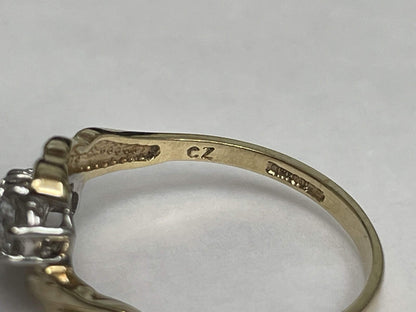 9ct Gold Ring Sapphire Twist Hallmark Size J 1/2 1.4g