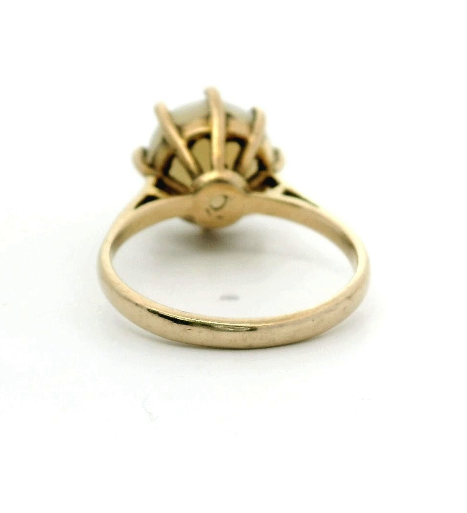 Opal 9ct Yellow Gold Ring Size M 1/2 Stamped 375 Solitaire Oct 3.2g