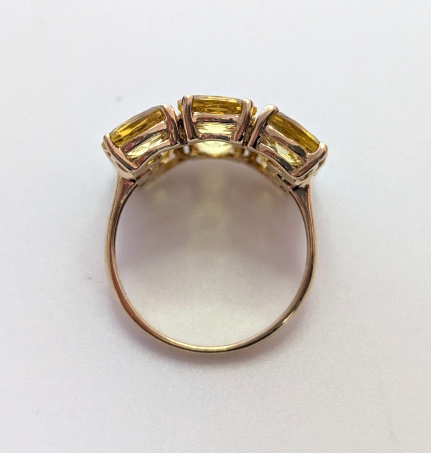 9ct Gold Ring Citrine Hallmark Size N 1/2 4.4g