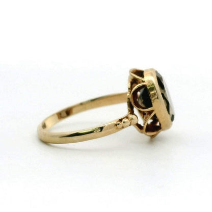 9ct Gold Ring Quartz Oval Cut Hallmark Size K 1/2