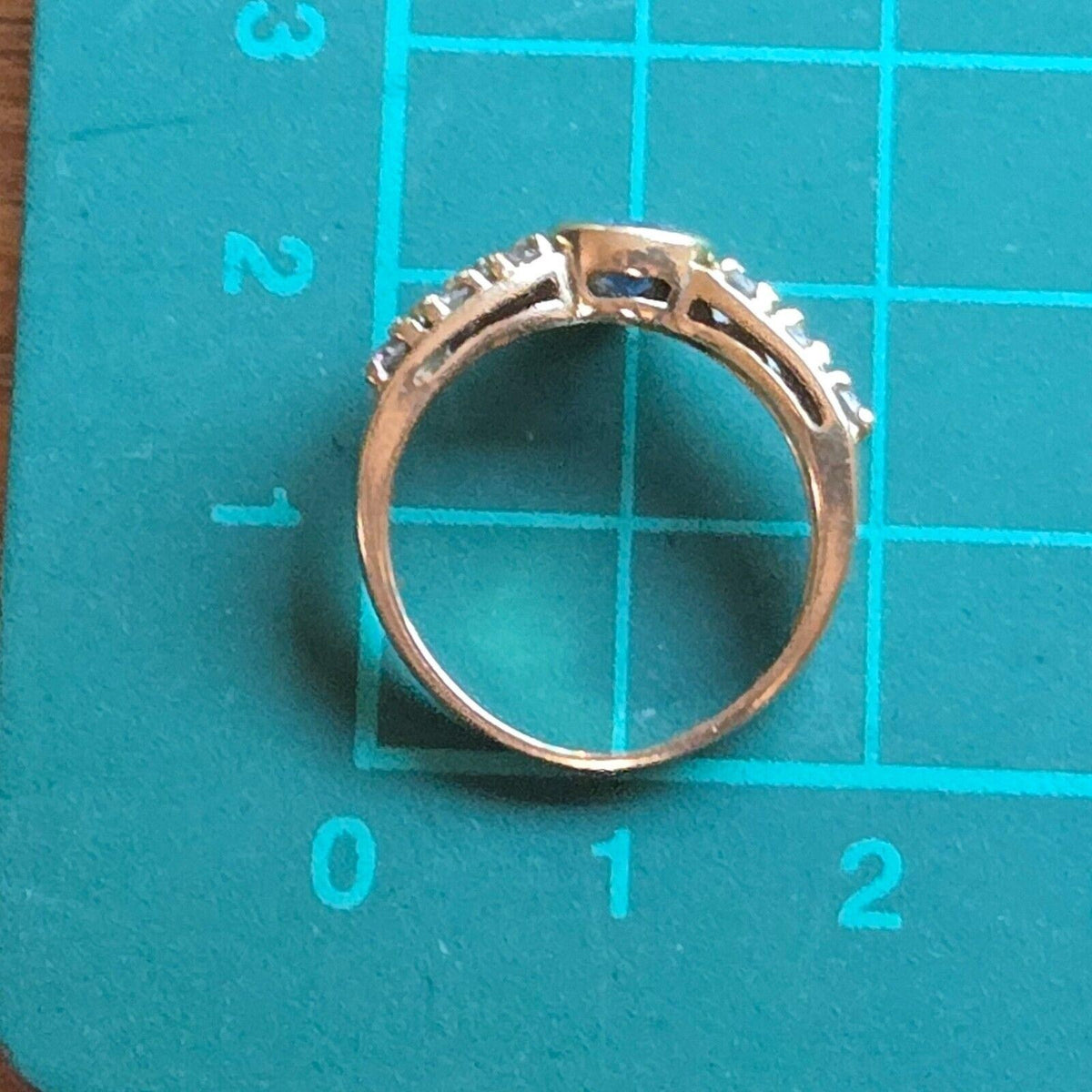 9ct Gold Ring Blue Topaz Hallmarked Size L 1/2