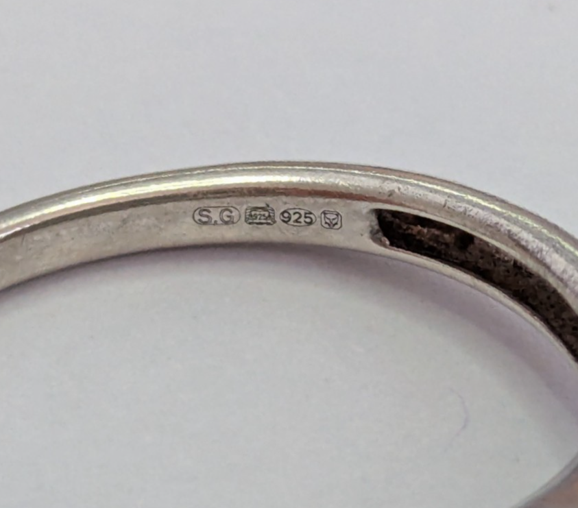 Silver Engagement Ring Diamond 925 Hallmarked Size K 1/2 2.1g