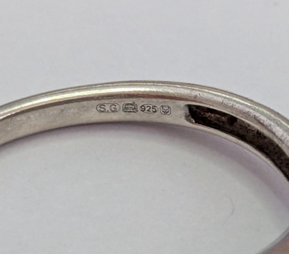 Silver Engagement Ring Diamond 925 Hallmarked Size K 1/2 2.1g