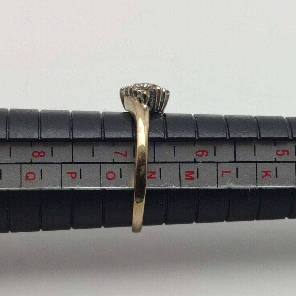 9ct Gold Diamond Ring 0.15ct Size N Hallmarked 375 Marquise Cluster April