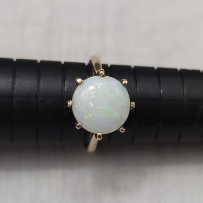 Opal 9ct Yellow Gold Ring Size M 1/2 Stamped 375 Solitaire Oct 3.2g