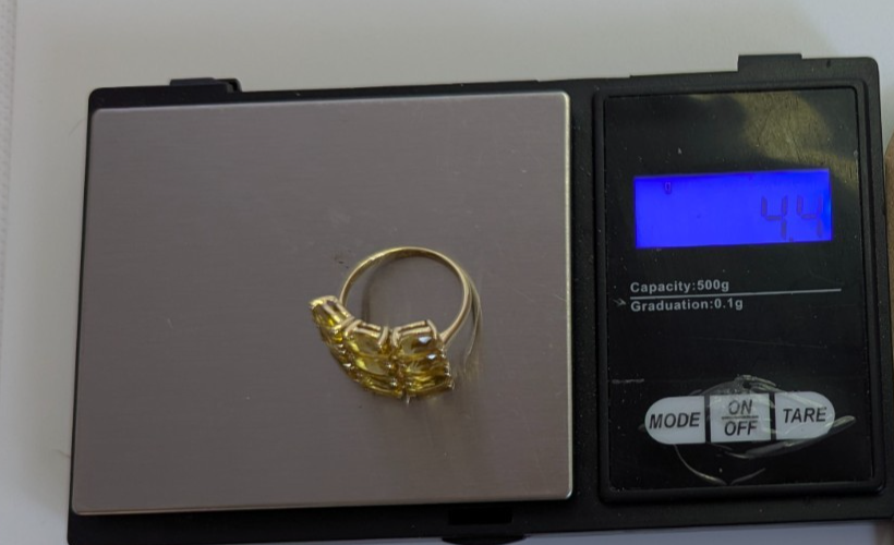9ct Gold Ring Citrine Hallmark Size N 1/2 4.4g