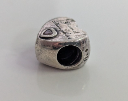 Pandora Silver Charms 5x Joblot ALE 925 Stamped Murano Glass Heart Clip Spacer