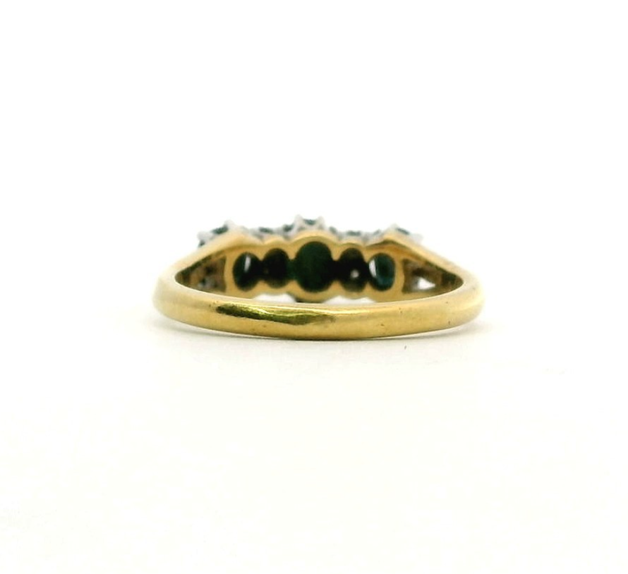 10ct Gold Ring Sapphire and Diamond 10ct Stamped Size N 1/2 4g April Birthstone