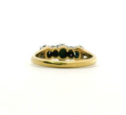 10ct Gold Ring Sapphire and Diamond 10ct Stamped Size N 1/2 4g April Birthstone