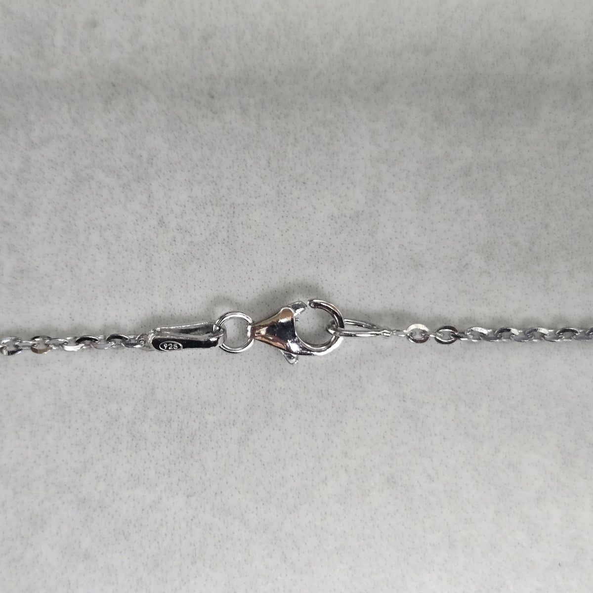 925 Sterling Silver Turquoise Pendant Necklace 18" Stamped Link Chain December