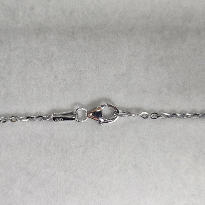 925 Sterling Silver Turquoise Pendant Necklace 18" Stamped Link Chain December